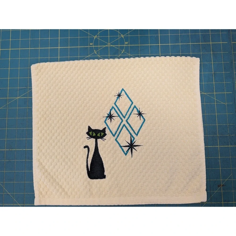 Mid Mod Cat Retro Mid Century Modern Atomic Kitchen Bath Hand Bar Towel